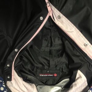 Black and pink rain coat